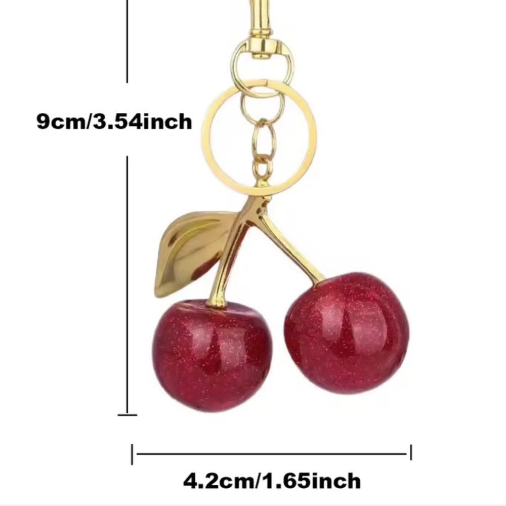 🎁🎁Elegant Cherry Keychain Bag Charm Pendant - Brand New🎁🎁 - Picture 2 of 4